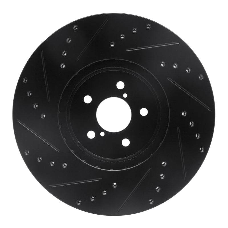 R1 Concepts Front Right Drilled & Slotted Black Brake Rotor for Subaru Forester 2005 - 2018 | rncECB - 13018R - JDMuscleSPK973623
