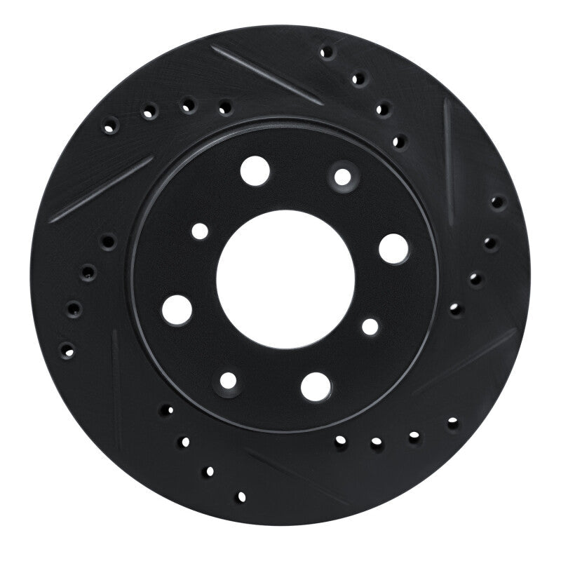 R1 Concepts Front Right Drilled & Slotted Brake Rotor for 1983 - 1987 Honda Prelude – Black Finish | rncECB - 59003R - JDMuscleSPK983068
