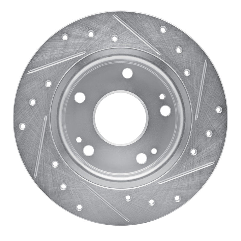 R1 Concepts Honda Civic Hatchback Rear Left Drilled & Slotted Silver Brake Rotor (Part rncEDZ - 59059L) | rncEDZ - 59059L - JDMuscleSPK986484