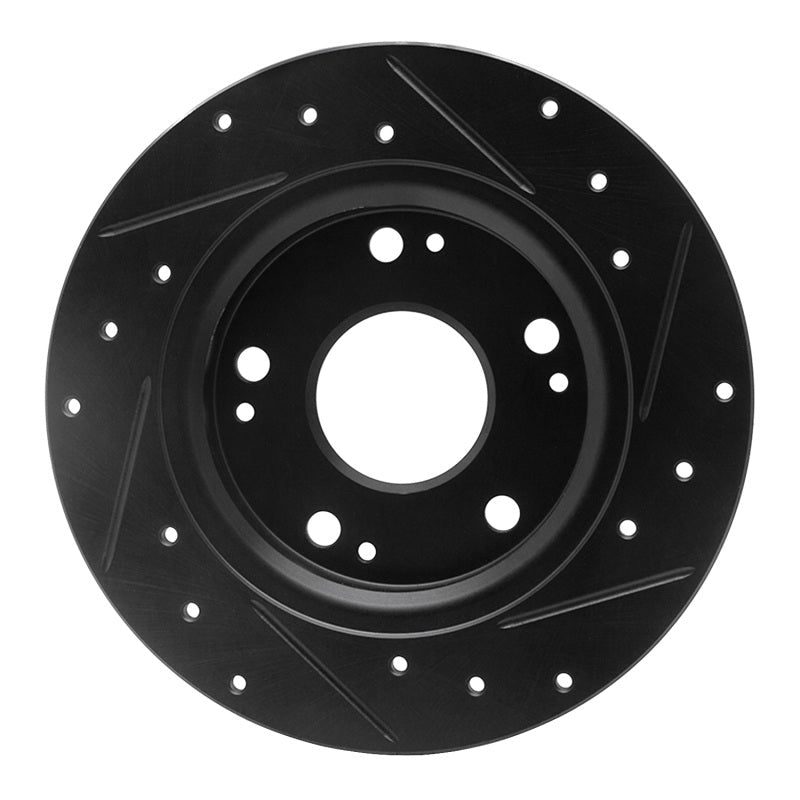 R1 Concepts Honda CR - Z 2011 - 2015 Rear Left Drilled & Slotted Black Brake Rotor | rncECB - 59035L - JDMuscleSPK975923