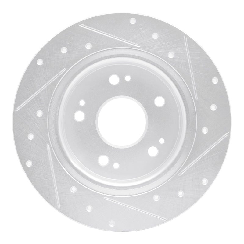 R1 Concepts Honda CR - Z Rear Left Drilled & Slotted Silver Brake Rotor (Part Number: RNCEDZ - 59060L) | rncEDZ - 59060L - JDMuscleSPK986486