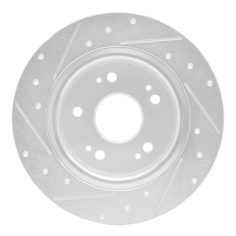 R1 Concepts Honda CR - Z Rear Right Drilled & Slotted Silver Brake Rotor (Part Number: RNCEDZ - 59060R) | rncEDZ - 59060R - JDMuscleSPK986487