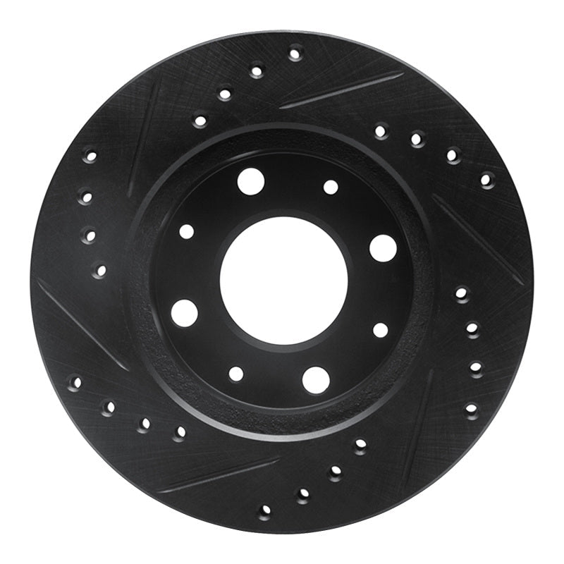 R1 Concepts Honda CRX Front Right Drilled & Slotted Black Brake Rotor (Part rncECB - 59005R) | rncECB - 59005R - JDMuscleSPK975878