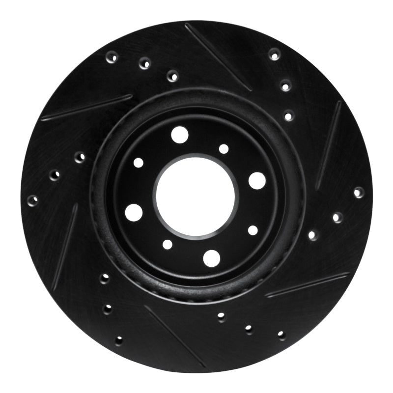 R1 Concepts Honda Fit 2015 - 2020 Front Left Drilled & Slotted Brake Rotor – Black Finish | rncECB - 59038L - JDMuscleSPK975929