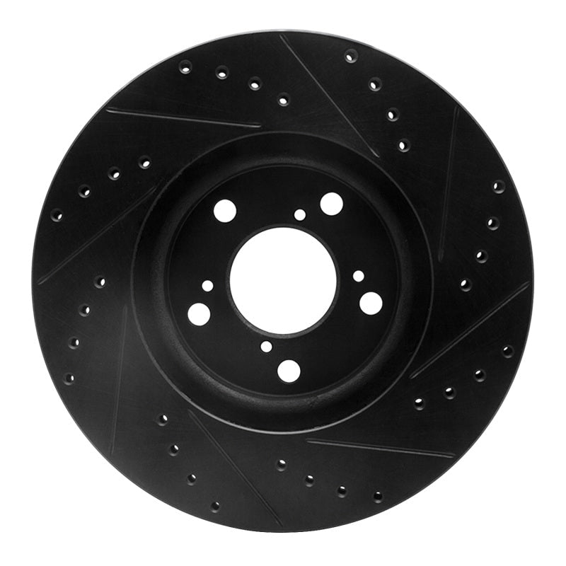R1 Concepts Honda Ridgeline Front Left Drilled and Slotted Black Brake Rotor (Part rncECB - 59051L) | rncECB - 59051L - JDMuscleSPK975948
