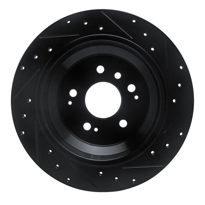 R1 Concepts Honda Ridgeline Rear Left Drilled & Slotted Black Brake Rotor (Part Number: RNC - ECB - 59062L) | rncECB - 59062L - JDMuscleSPK975962