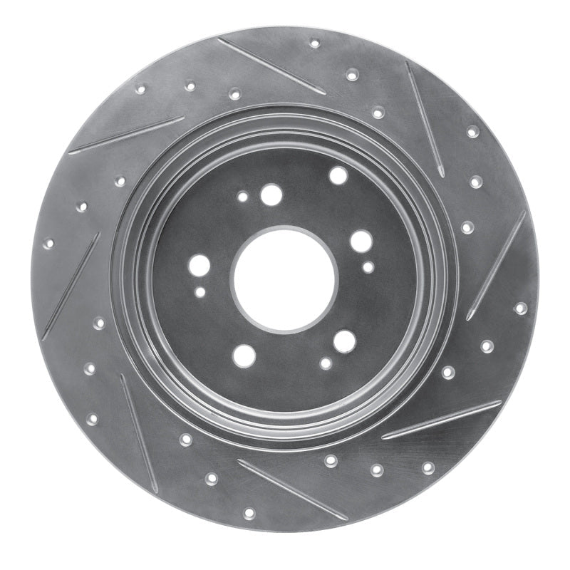 R1 Concepts Honda Ridgeline Rear Left Drilled & Slotted Silver Brake Rotor (Part rncEDZ - 59052L) | rncEDZ - 59052L - JDMuscleSPK986478