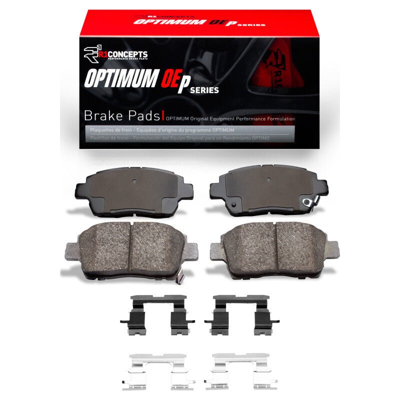 R1 Concepts Optimum OEp Front Brake Pads and Hardware Kit for 2004 - 2009 Toyota Prius | rnc2552 - 0822 - 03 - JDMuscleSPK982157