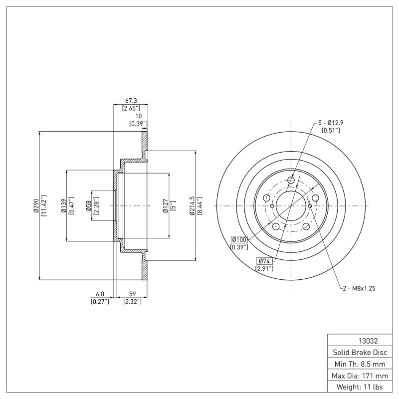 R1 Concepts Rear Brake Rotor for 2000 - 2006 Subaru Legacy – Reliable Automotive Braking System | rncERE - 13032 - JDMuscleSPK938411