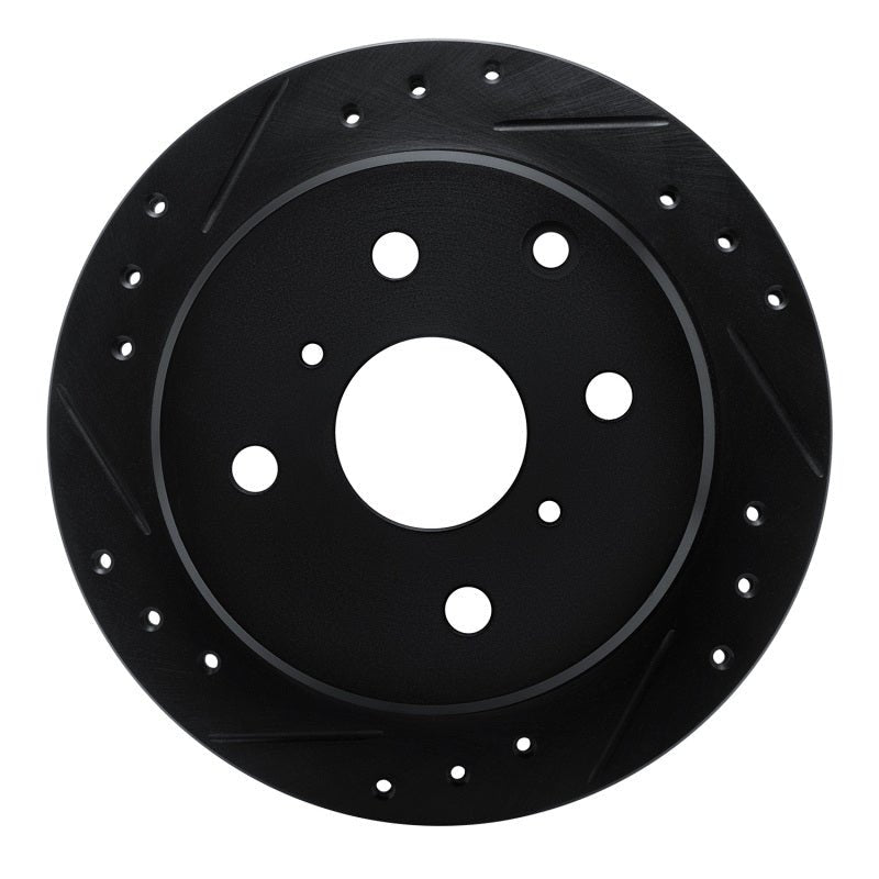 R1 Concepts Rear Left Drilled & Slotted Black Brake Rotor for 1983 - 1984 Toyota Cressida | rncECB - 76019L - JDMuscleSPK983665