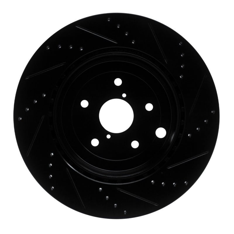 R1 Concepts Rear Left Drilled & Slotted Black Brake Rotor for Subaru WRX 2018 - 2025 – Part No. rncECB - 13042L | rncECB - 13042L - JDMuscleSPK973668