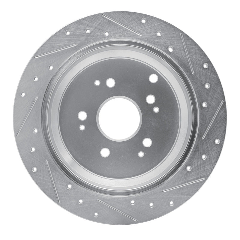 R1 Concepts Rear Left Drilled & Slotted Silver Brake Rotor for Honda Odyssey 2002 - 2004 | rncEDZ - 59047L - JDMuscleSPK986473