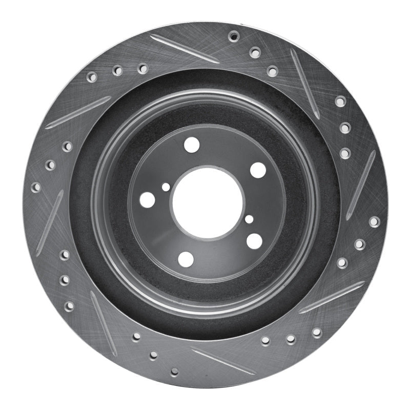 R1 Concepts Rear Left Drilled & Slotted Silver Brake Rotor for Subaru Impreza 2005 - 2009 | rncEDZ - 13019L - JDMuscleSPK976838