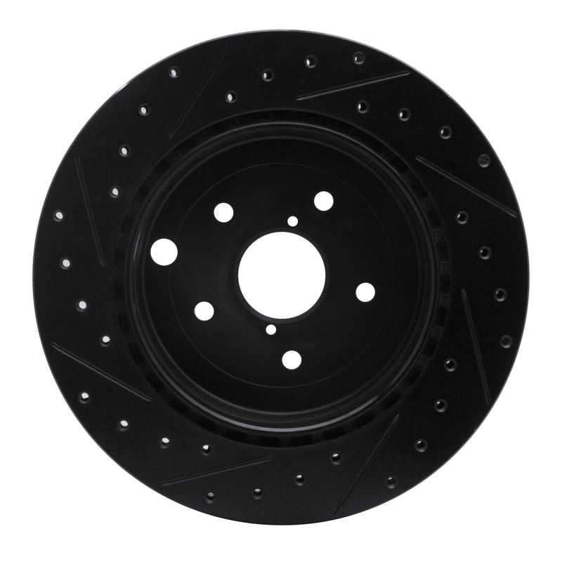 R1 Concepts Rear Right Drilled & Slotted Black Brake Rotor for Subaru Impreza 2008 - 2020 | rncECB - 13022R - JDMuscleSPK973631
