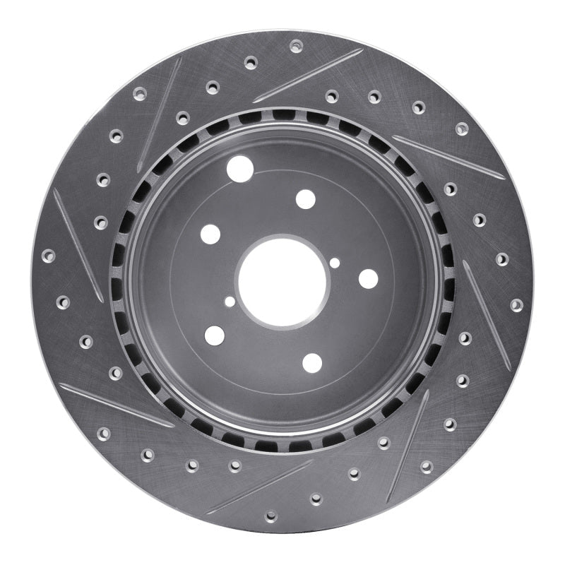 R1 Concepts Rear Right Drilled & Slotted Silver Brake Rotor for 2008 - 2020 Subaru WRX STI | rncEDZ - 13022R - JDMuscleSPK976843