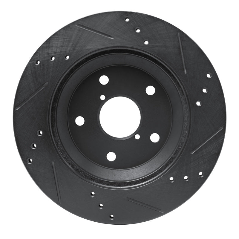 R1 Concepts Subaru Crosstrek Rear Left Drilled & Slotted Black Brake Rotor - Part rncECB - 13046L | rncECB - 13046L - JDMuscleSPK973676