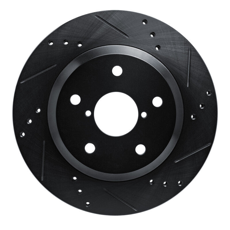 R1 Concepts Subaru Crosstrek Rear Right Drilled & Slotted Black Brake Rotor (Part Number: rncECB - 13046R) | rncECB - 13046R - JDMuscleSPK973677