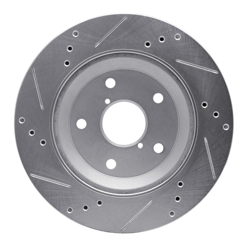 R1 Concepts Subaru Crosstrek Rear Right Drilled & Slotted Silver Brake Rotor (Part Number: RNCEDZ - 13046R) | rncEDZ - 13046R - JDMuscleSPK984489