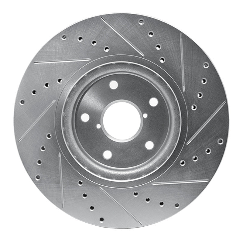 R1 Concepts Subaru Legacy Front Left Drilled & Slotted Silver Brake Rotor (Part Number: rncEDZ - 13035L) | rncEDZ - 13035L - JDMuscleSPK984468