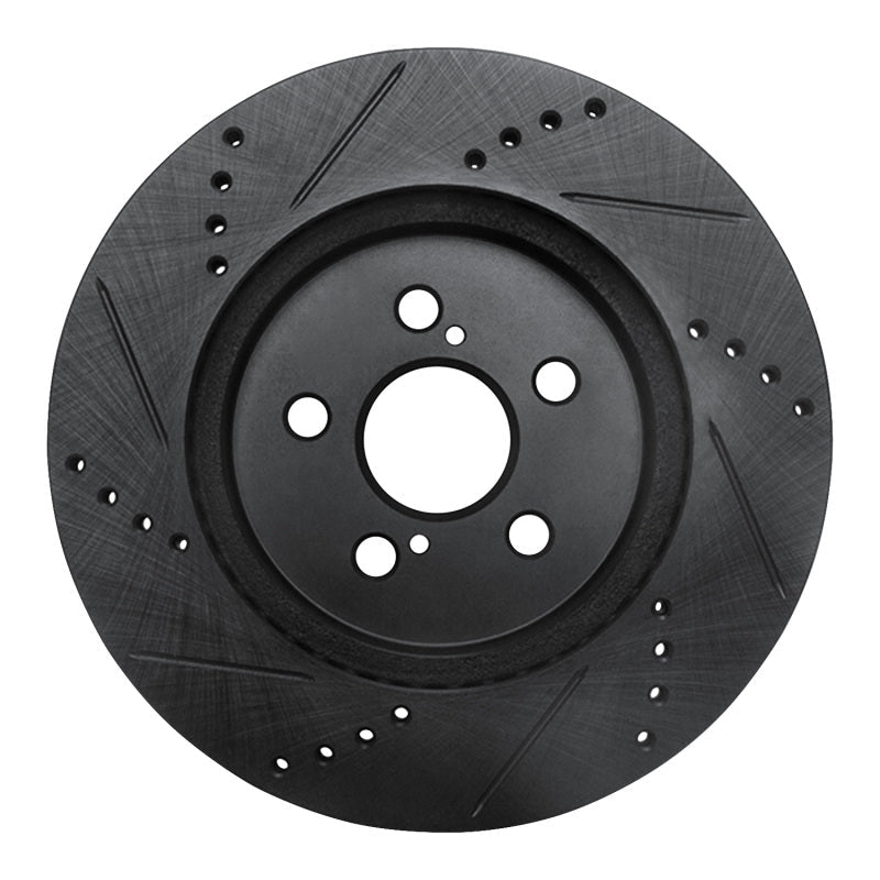 R1 Concepts Toyota Corolla (Mexico) Front Right Drilled & Slotted Black Brake Rotor - Part Number RNC - ECB - 76155R | rncECB - 76155R - JDMuscleSPK983747