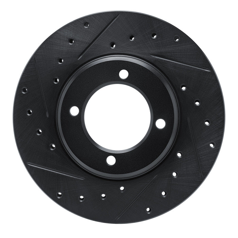 R1 Concepts Toyota Cressida Front Left Drilled & Slotted Black Brake Rotor (Part rncECB - 76015L) | rncECB - 76015L - JDMuscleSPK983657