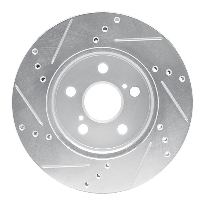 R1 Concepts Toyota Prius Front Right Drilled & Slotted Brake Rotor - Silver Finish | rncEDZ - 76151R - JDMuscleSPK987666