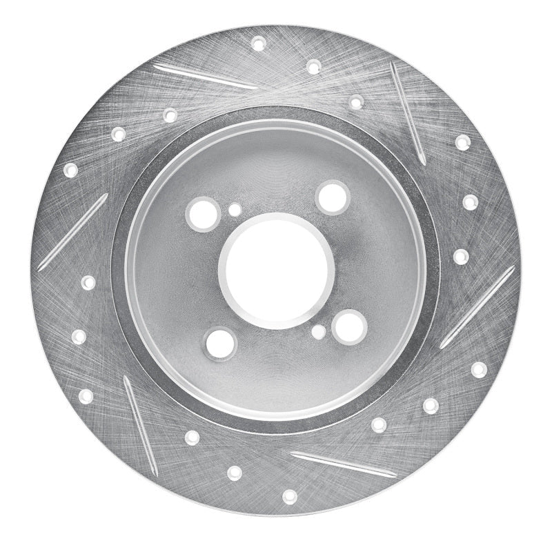 R1 Concepts Toyota Yaris Rear Left Drilled & Slotted Silver Brake Rotor (Part Number: RNCEDZ - 76090L) | rncEDZ - 76090L - JDMuscleSPK987581