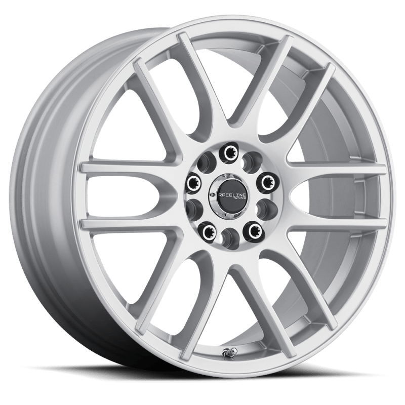 Raceline 141S Mystique 18x7.5in / 5x108/5x114.3 BP / 42mm Offset / 72.62mm Bore - Gloss Silver Wheel - JDMuscleSPK591232