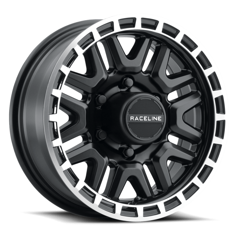 Raceline 953BM Krank 15x5in / 5x114.3 BP / 0mm Offset / 3.19mm Bore - Black & Machined Wheel - JDMuscleSPK592508
