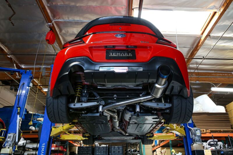 REMARK 2022 Subaru BRZ Catback Exhaust - R1 Spec Single - Exit Full Titanium (Resonated) - JDMuscleSPKremRK-C1063T-04TFC