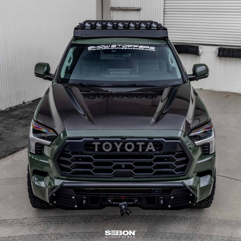 Seibon OE Style Carbon Fiber Hood for Toyota Tundra 2022 - 2023 - Part Number seiHD23TYTU - OE - JDMuscleSPK814162