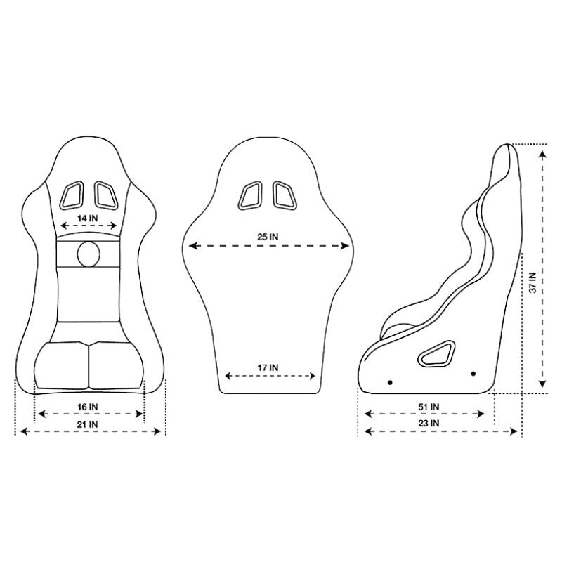 NRG FIA Competition Seat w/Competition Fabric & FIA Homologated Free Driving Position - JDMuscleSeats171264