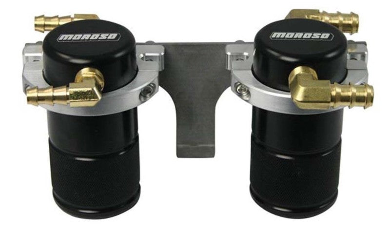 Moroso Small Body Air-Oil Separator Billet Alum -Black w/ Front Mount Intercooler Subaru STI 2008-2014 | 85647