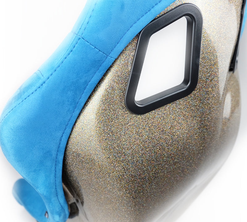 NRG FRP Bucket Seat ULTRA Edition - Medium | Blue Alcantara/Pearlized Back