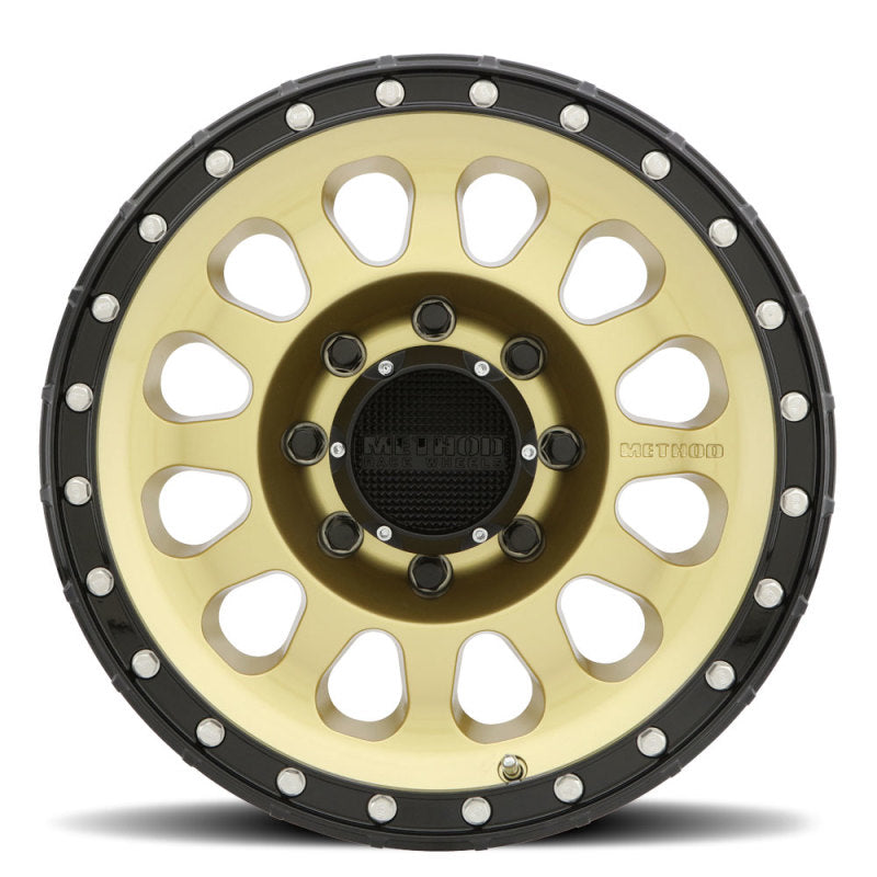 Method MR315 17x8.5 0mm Offset 8x6.5 130.81mm CB Gold/Black Street Loc Wheel