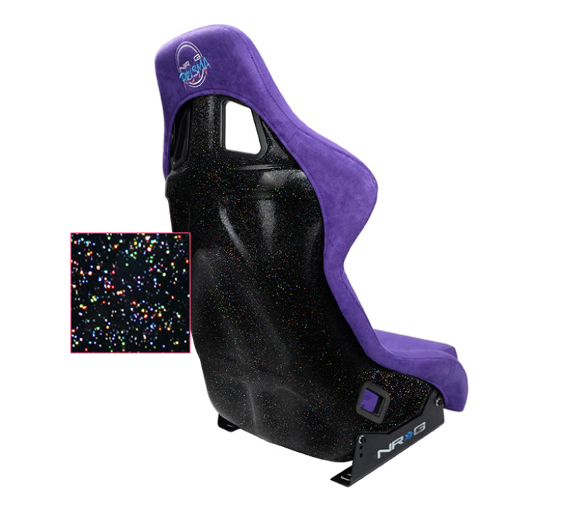 NRG FRP Bucket Seat PRISMA Edition W/ pearlized Back Purple Alcantara - Large | FRP-302PP-PRISMA