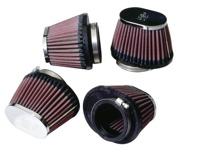 K&N Chrome Oval Tapered Filter 2.125inFlgID x 4inBOL x 3inBOW x 3inTOL x 2inTOW x 2.75inH Universal | RC-0984