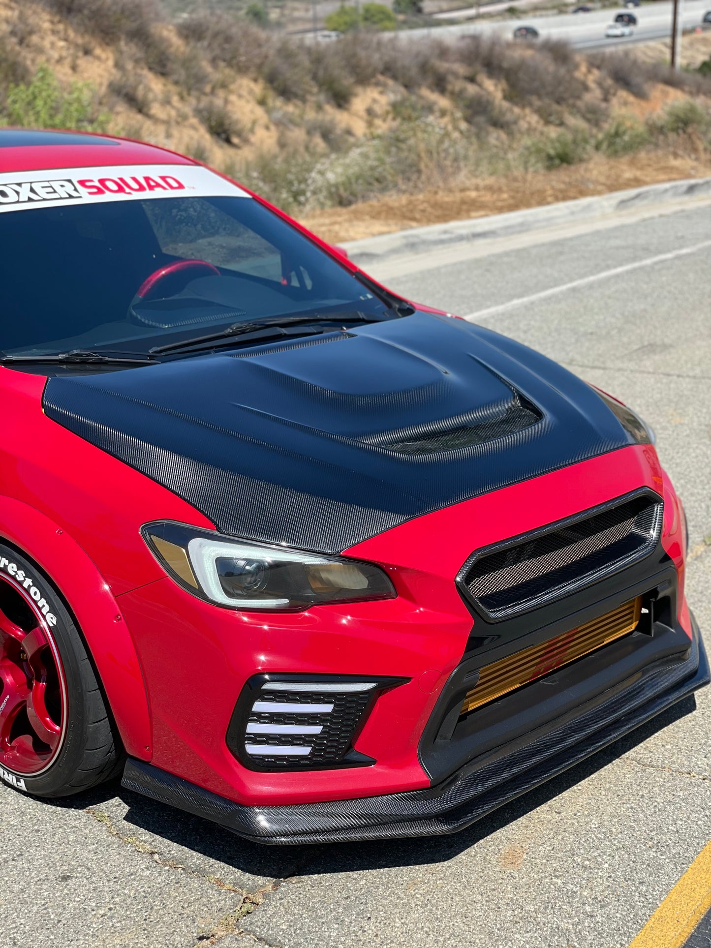 JDMuscle 15-21 WRX/STI w/ FMIC Tanso Carbon Fiber Hood V3 Scoopless