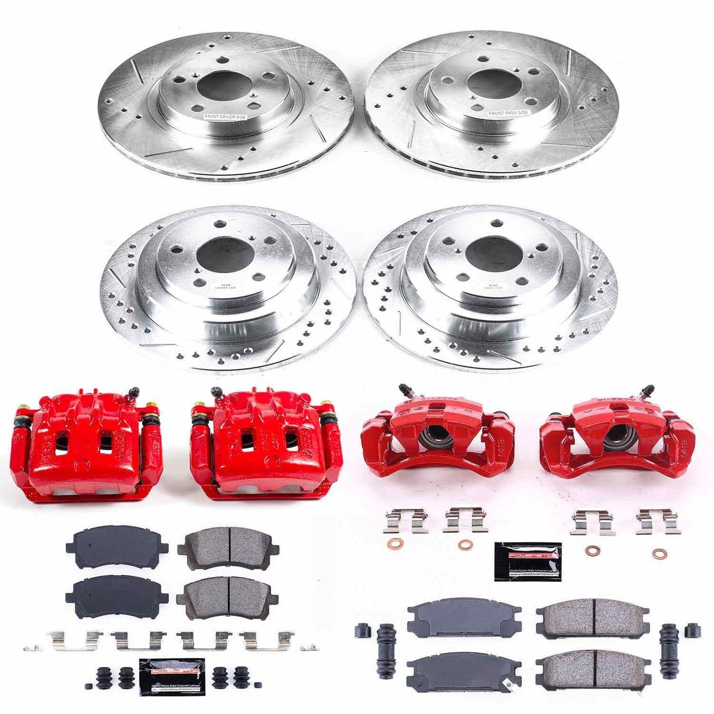 Power Stop Front & Rear Z23 Evolution Sport Brake Kit with Calipers Subaru Impreza 1998 | KC1121