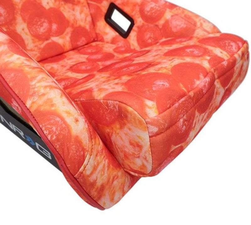 FRP Bucket Seat PRISMA- ULTRA SLICE Edition w/ Gold Pearlized Back Pizza Microfiber Print- Large