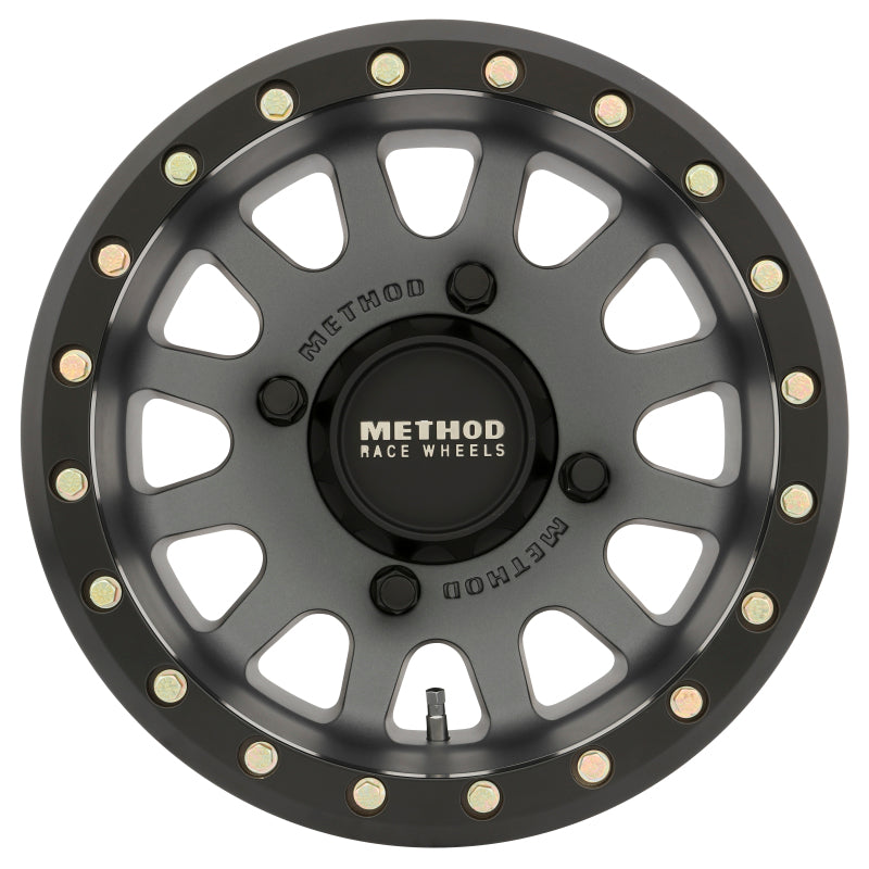 Method MR401 UTV Beadlock 14x10 5+5/0mm Offset 4x156 132mm CB Titanium w/Matte Black Ring Wheel