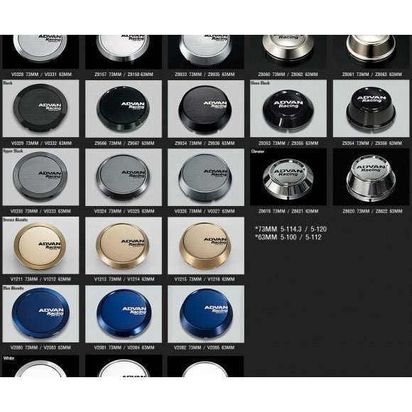 Advan 73mm Flat Centercap - Silver Alumite - Universal | Z9157