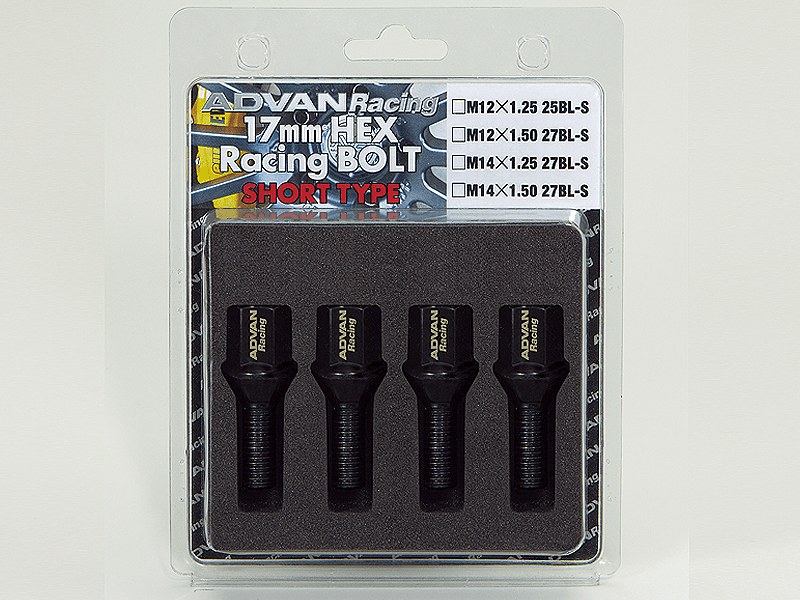 Advan Wheel Bolt M14x1.25 60 Degree 27mm Thread | Black - 4 Pack | Special Order No Cancel - JDMuscleNon - CategorizedavnYV0651