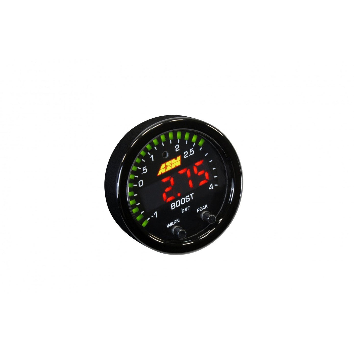 AEM X-Series Boost Pressure Gauge -30-60psi / -1-4bar Black Bezel & Black Faceplate | 30-0308