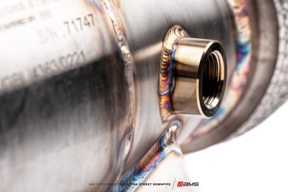 AMS Performance Street Downpipe w/ Ultra High Flow GESI Catalytic Converter MKV A90 2020+ Toyota Supra | AMS380500012 - JDMuscleFront Pipes and Downpipes / J-PipesAMSAMS.38.05.0001-2