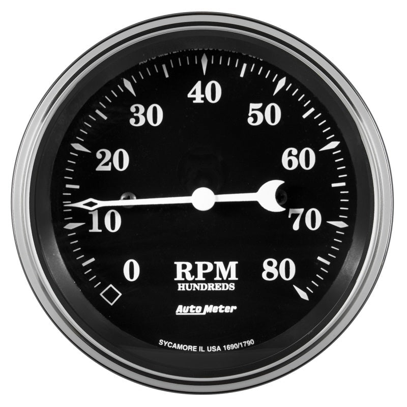 Auto Meter Gauge Tachometer 3 3/8in 8k RPM In - Dash Old Tyme Black Universal | 1790 - JDMuscleTachometersatm1790