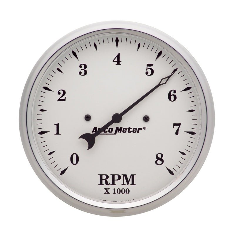 Autometer 5 inch 8000rpm In - Dash Old Tyme Tachometer White | 1699 - JDMuscleTachometersatm1699