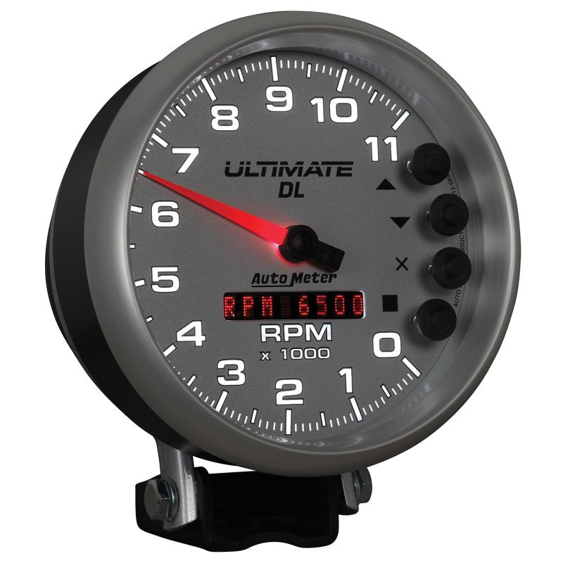 Autometer 5 inch Ultimate DL Playback Tachometer 11000 RPM Silver Universal | 6895 - JDMuscleTachometersatm6895