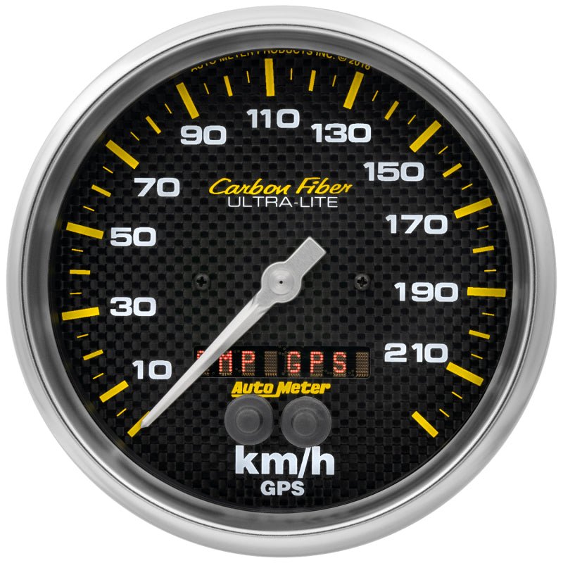 Autometer Carbon Fiber 5in. 0 - 225 KM/H GPS Speedometer Gauge Universal | 4881 - M - JDMuscleMulti Gaugesatm4881-M