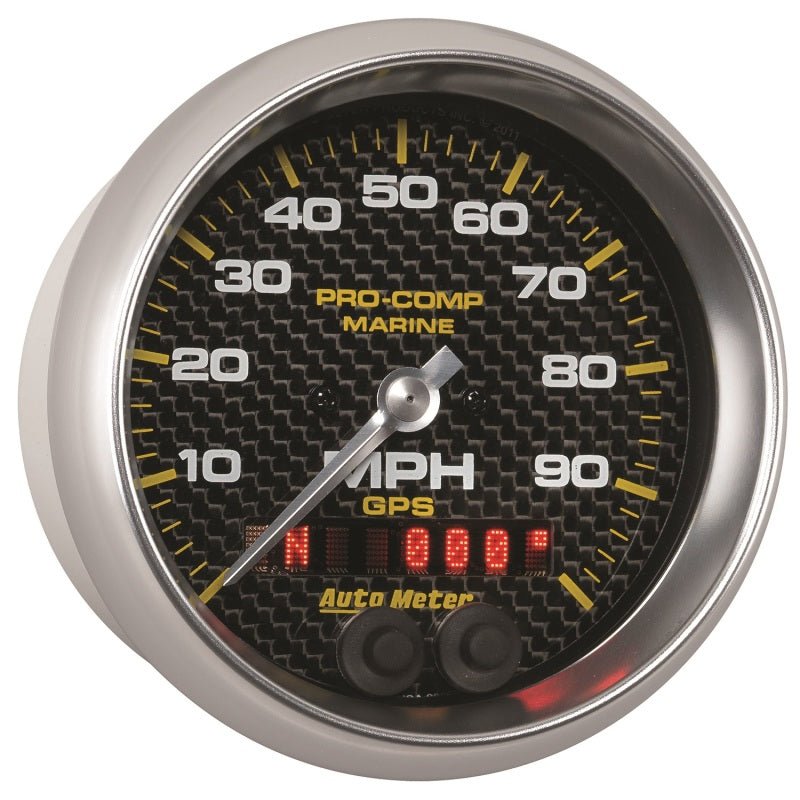 Autometer Marine Carbon Fiber 3 - 3/8in 100MPH GPS Speedometer Gauge Universal | 200636 - 40 - JDMuscleMulti Gaugesatm200636-40